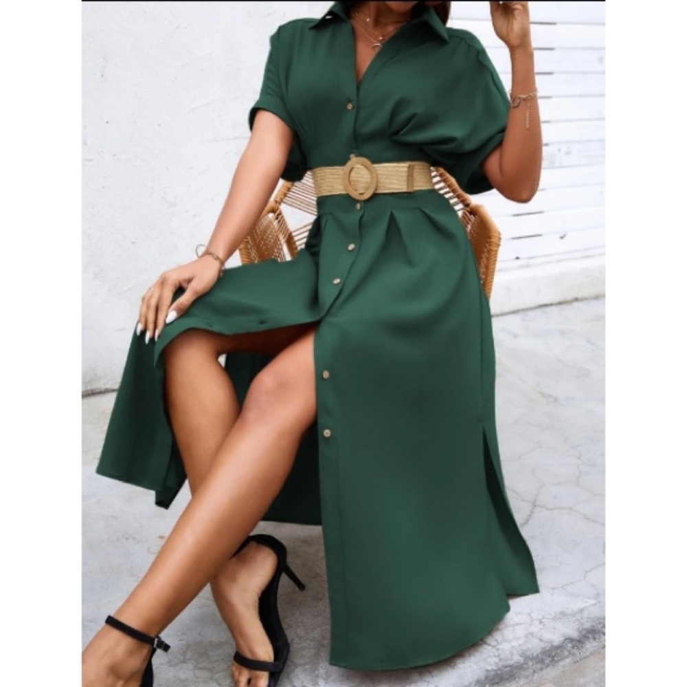 Boho button up batwing sleeve dress - Picture 13 of 14
